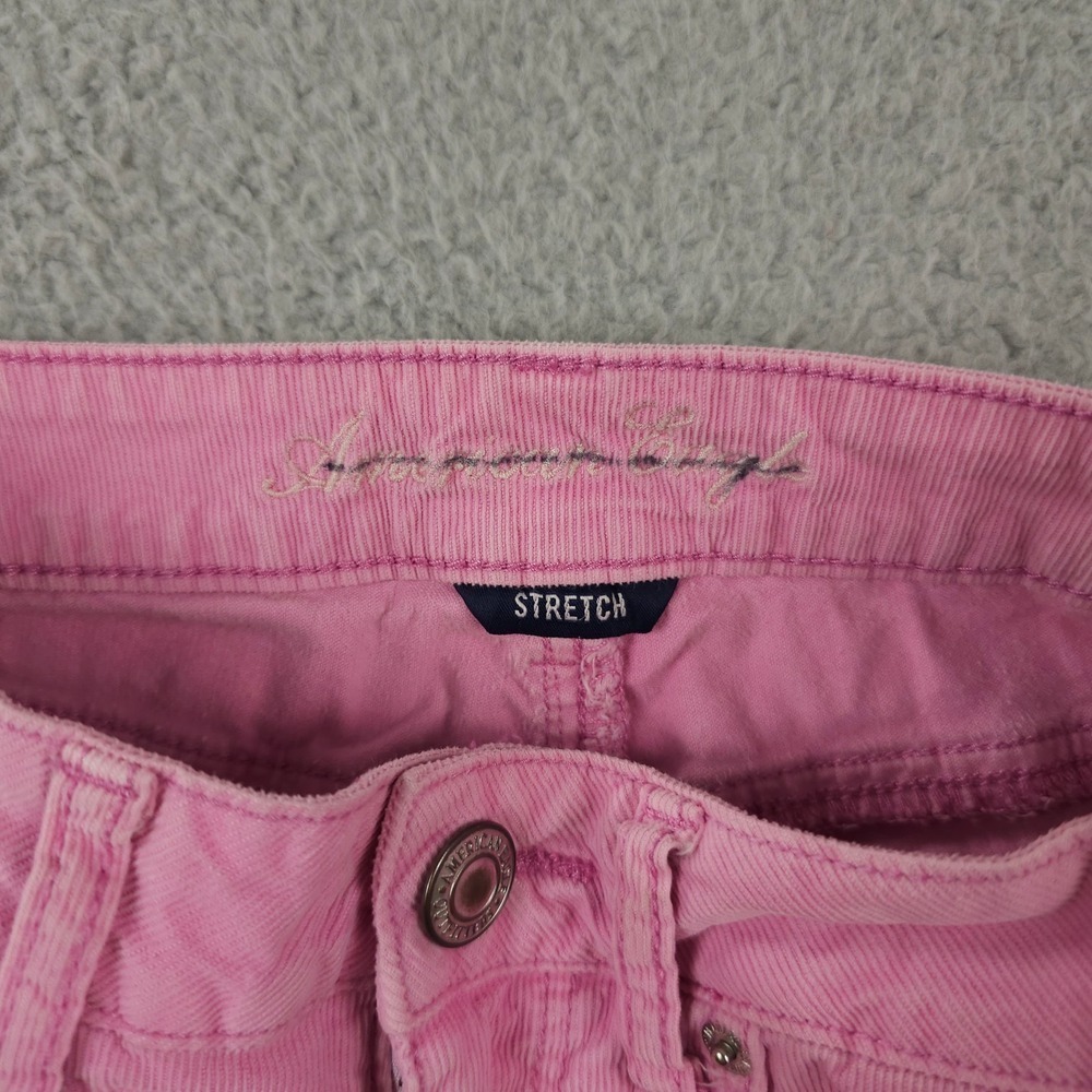 American Eagle Shorts Womens 0 Pink Corduroy Micro Mini Low Rise Cut Off Stretch - Picture 3 of 11